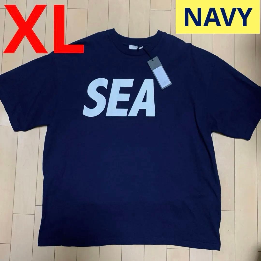 XL WIND AND SEA ロゴt ネイビー NAVY Tシャツ ロゴ