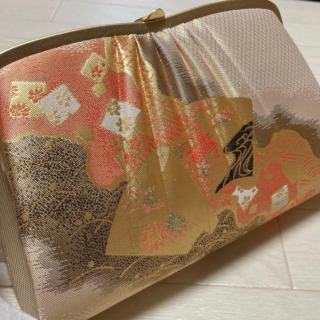 《未使用》佐賀錦　草履バッグセット　ゴールド　Lサイズ