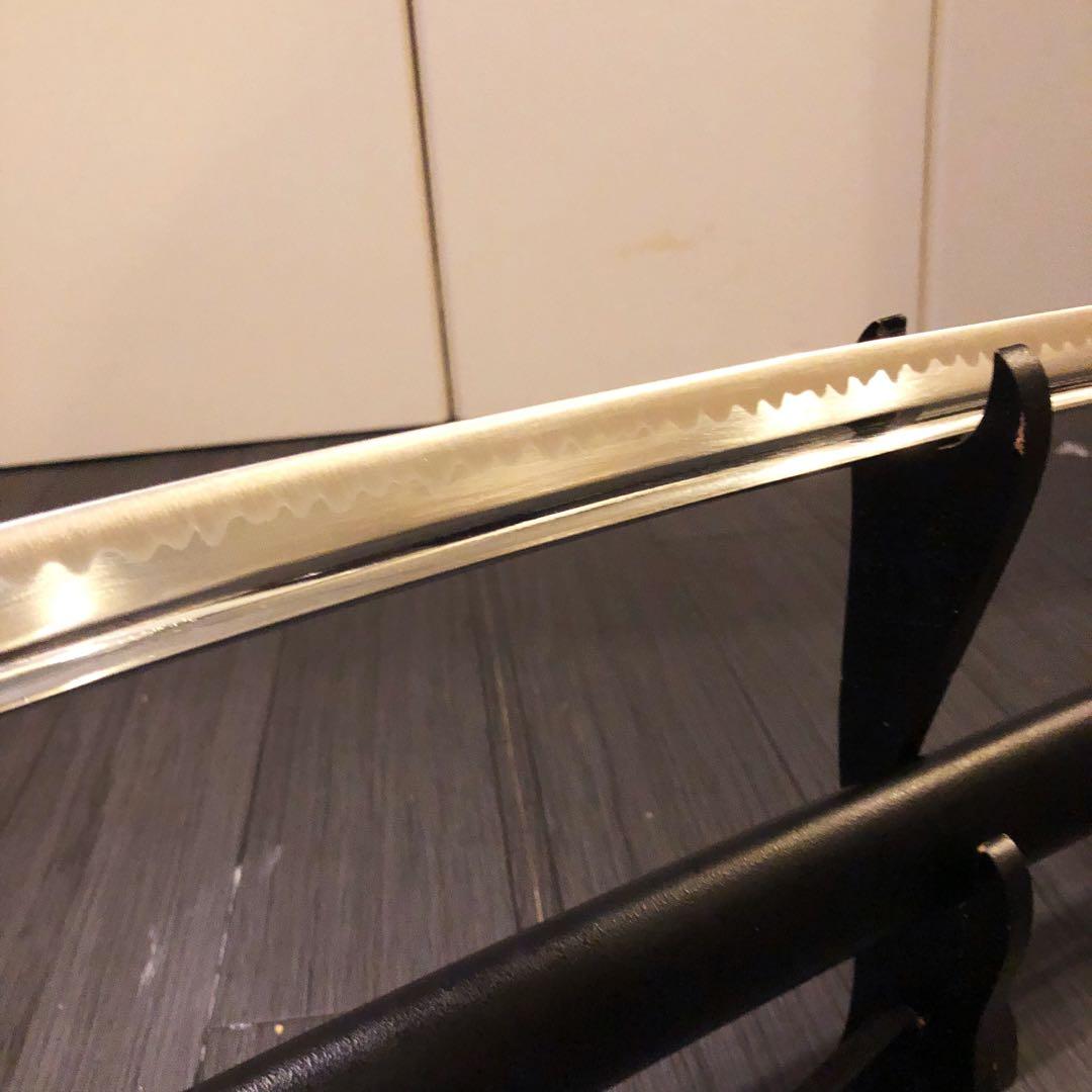 高級模造刀　居合刀　樋入り刀身　青緑拵え　亜合金刀身　名刀