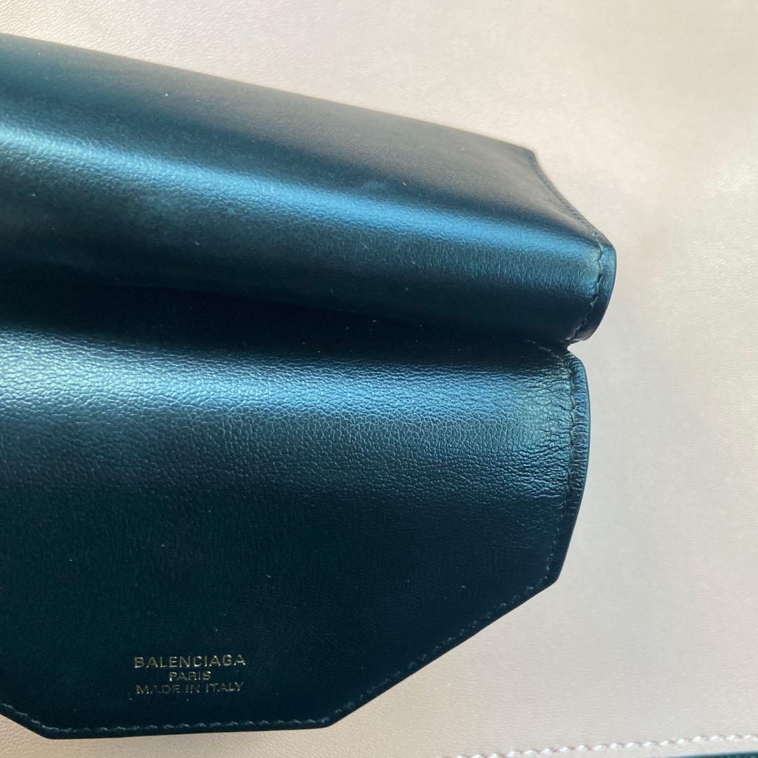 Pyon　美品　BALENCIAGA 三つ折り財布　黒×グレー