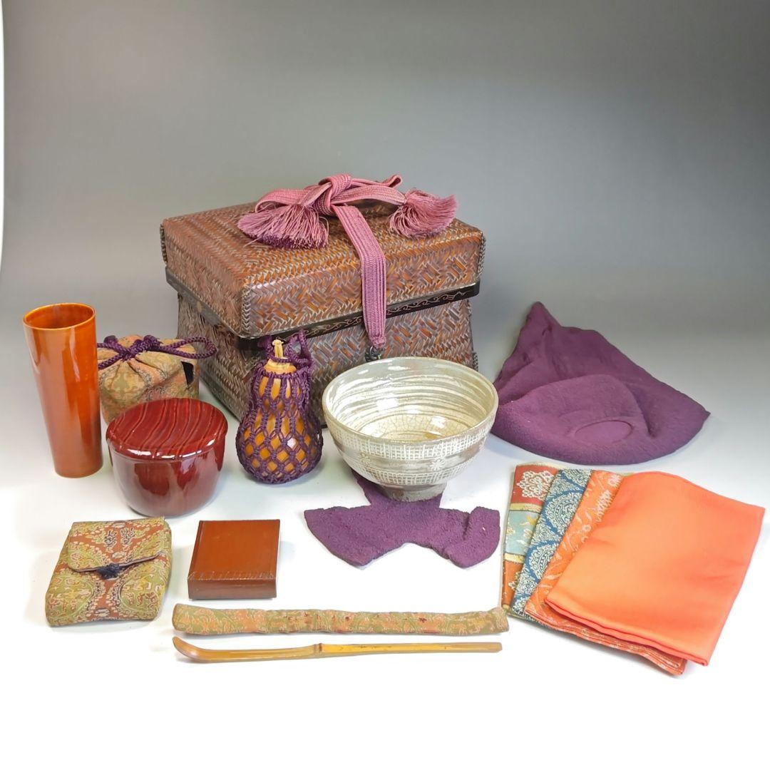 イ834 茶籠『御所籠一式　野点道具』茶篭　茶道具　網代籠