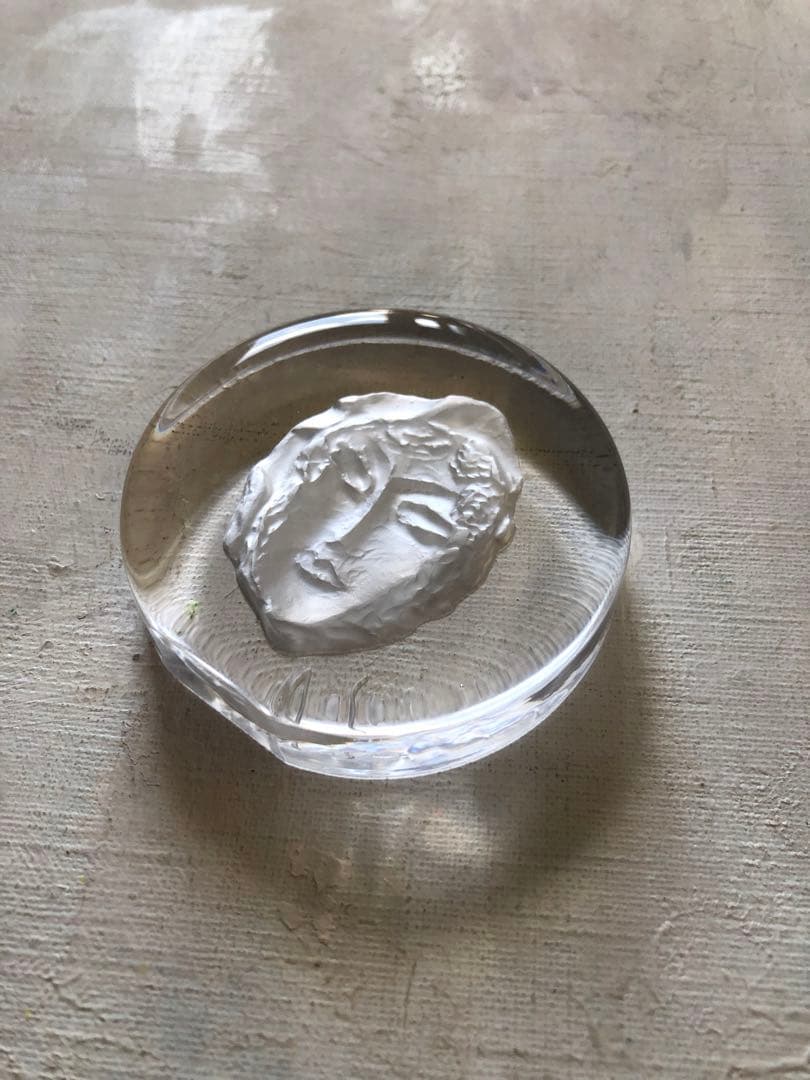 池田満寿夫　ガラス　オブジェ　ペーパーウェイト