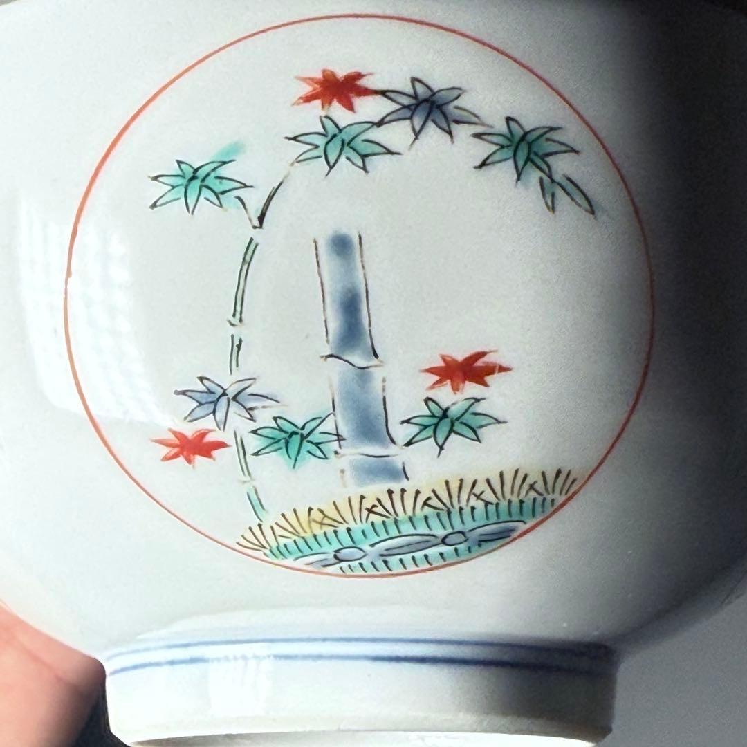 古伊万里　柿右衛門様式　向付　13客　赤絵龍図　竹に紅葉　梅　花蝶図　老松