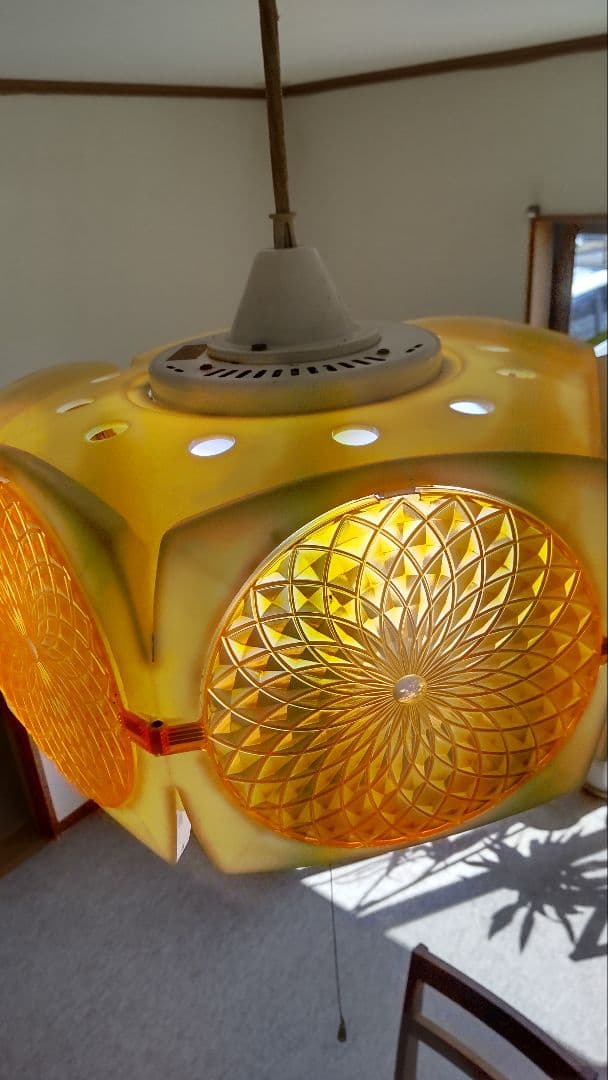 昭和レトロ照明　オレンジ系　蛍光灯合計5本付きナショナル