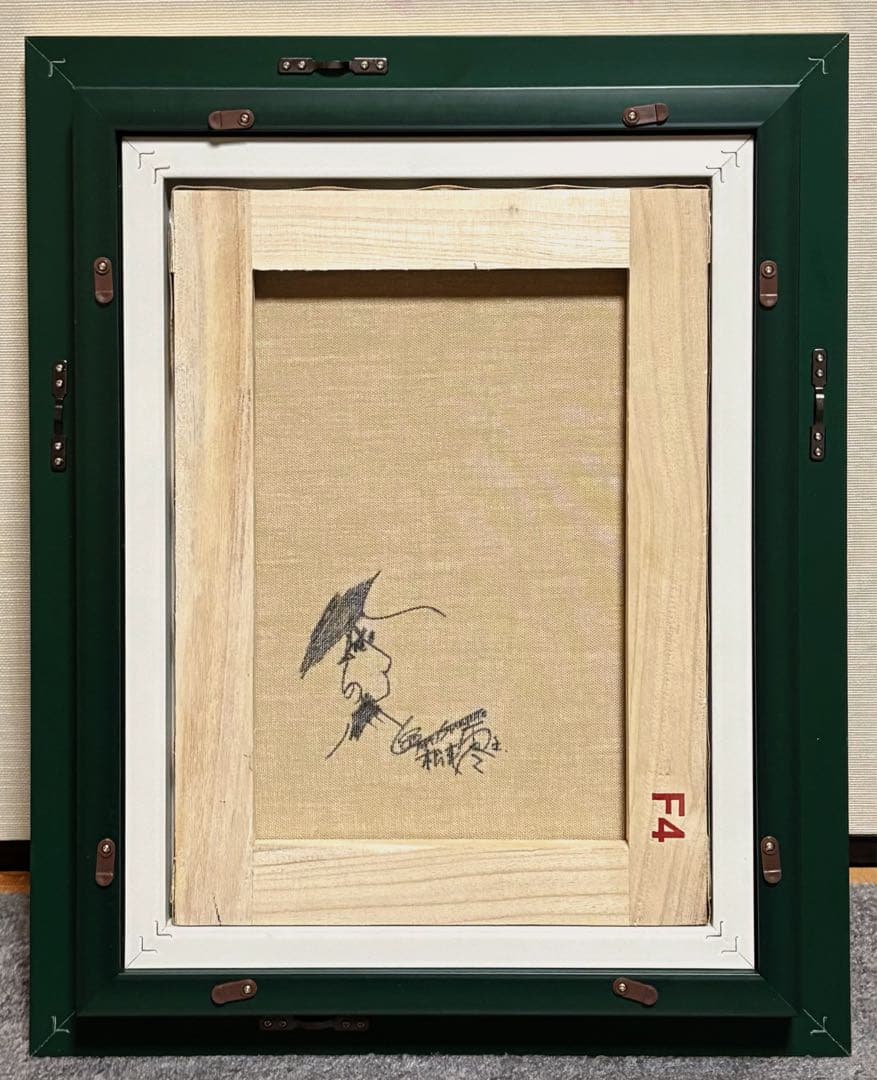 【F4号】手描き油彩　松本零士【銀河鉄道999】額縁　未使用額　サイン　メーテル