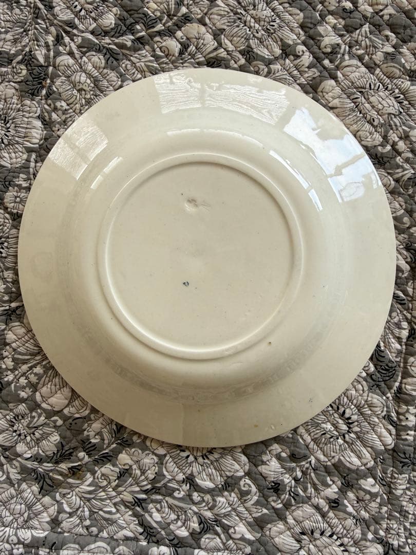 フランスアンティーククレイユモントローlinotteブルーパスタスープ皿