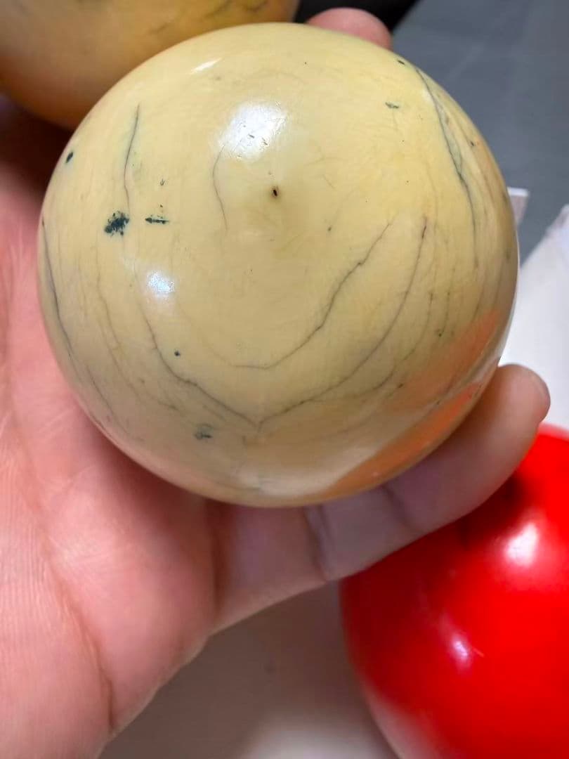 緒締玉 骨董品 天然素材 牙 ？鯨歯？