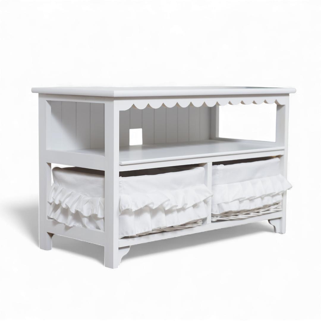 フォロー割【新品訳あり】フリルモチーフが可愛い！カントリー調テレビ台