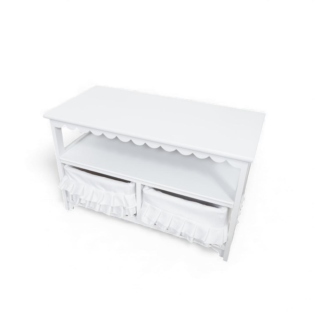 フォロー割【新品訳あり】フリルモチーフが可愛い！カントリー調テレビ台