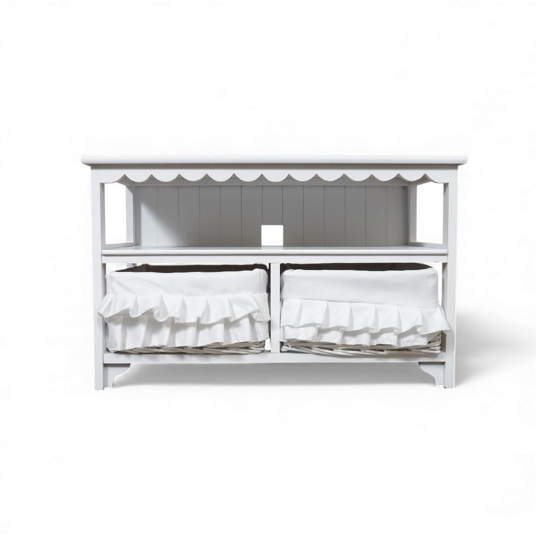 フォロー割【新品訳あり】フリルモチーフが可愛い！カントリー調テレビ台