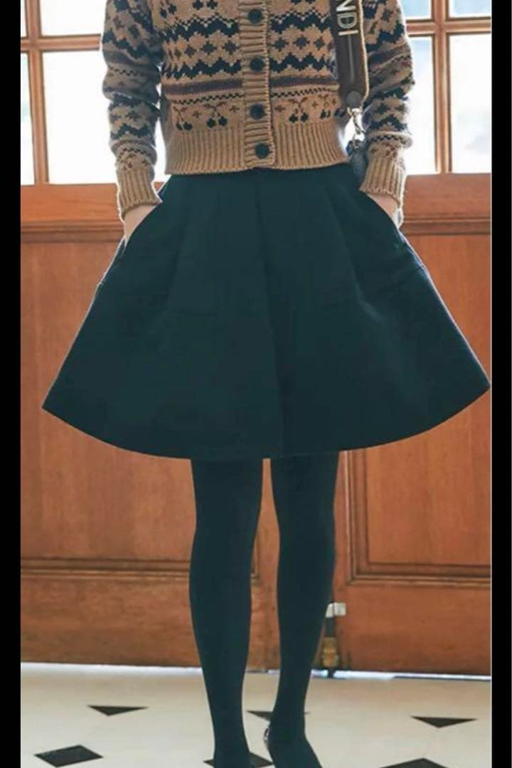 seventen フレアキュロット BLACK XS