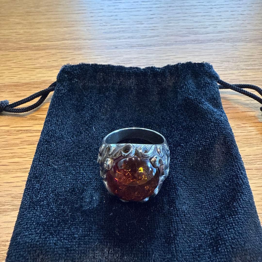ビザール　琥珀シルバーリング