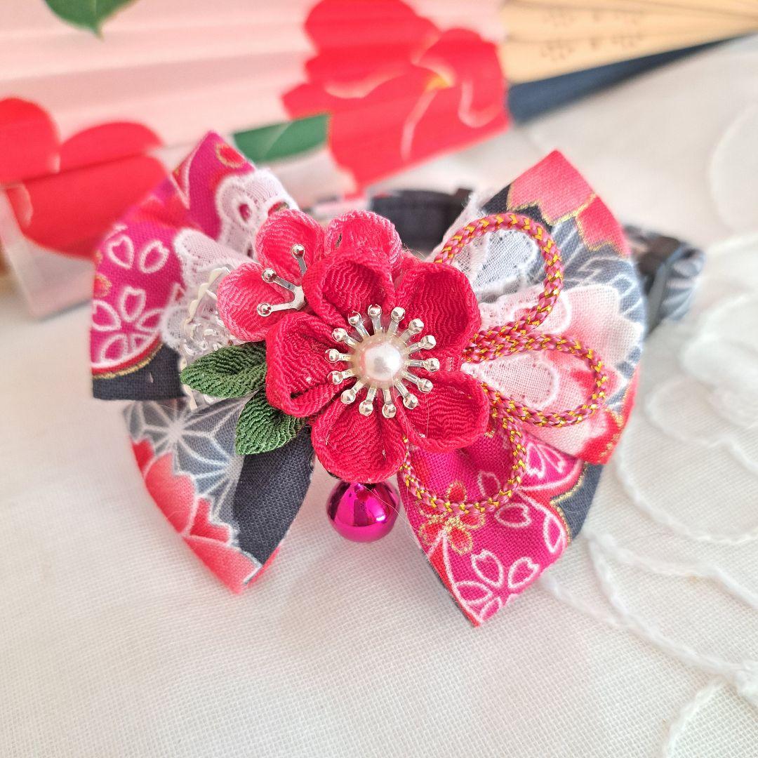 はいど。プロフ必読、お願いいたします。、つまみ細工わんちゃん猫ちゃん用首輪