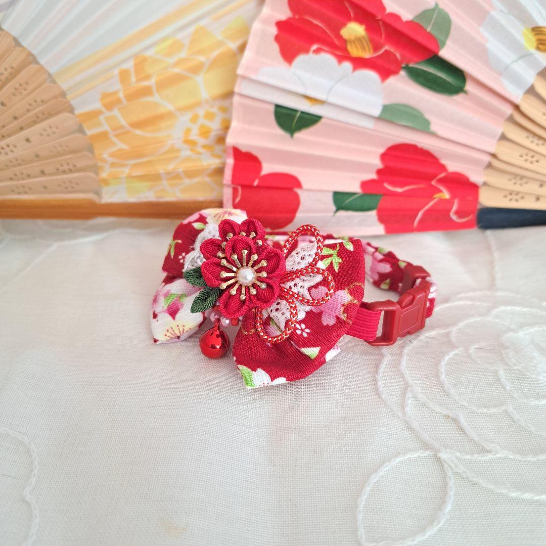 はいど。プロフ必読、お願いいたします。、つまみ細工わんちゃん猫ちゃん用首輪