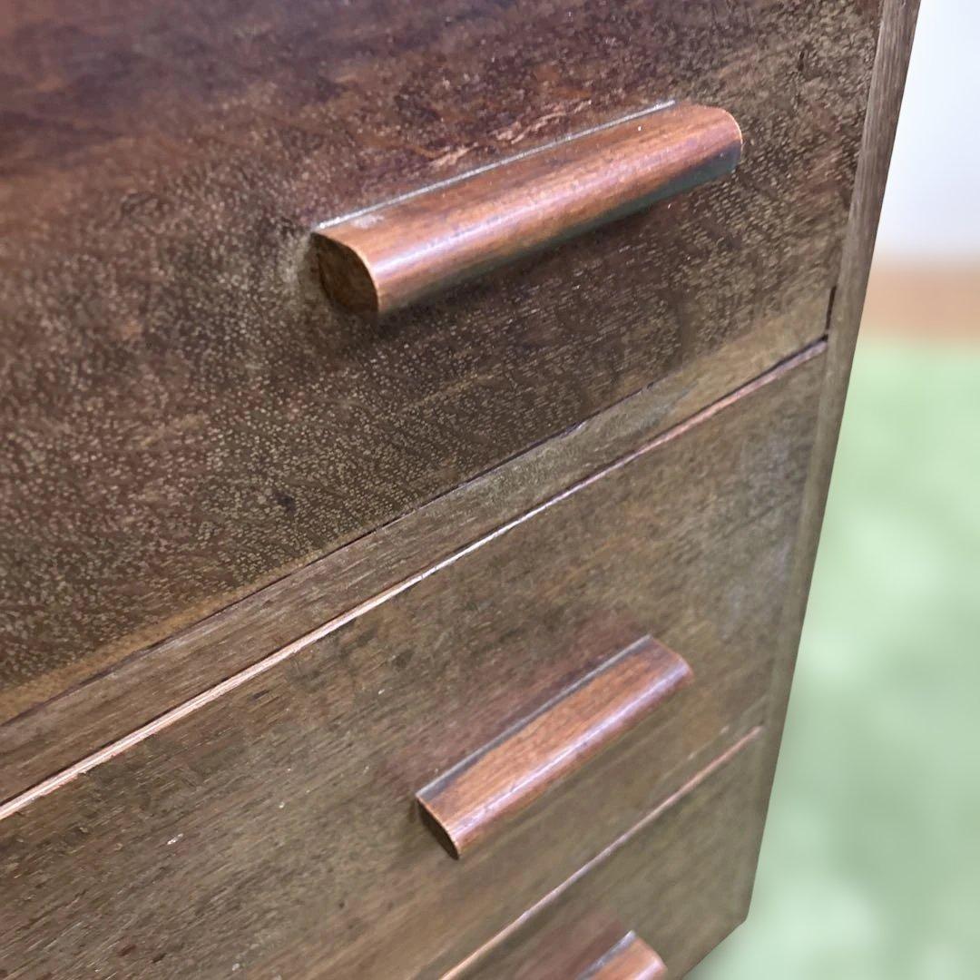 ヴィンテージ　ブラウン木製タンス 5引き出し