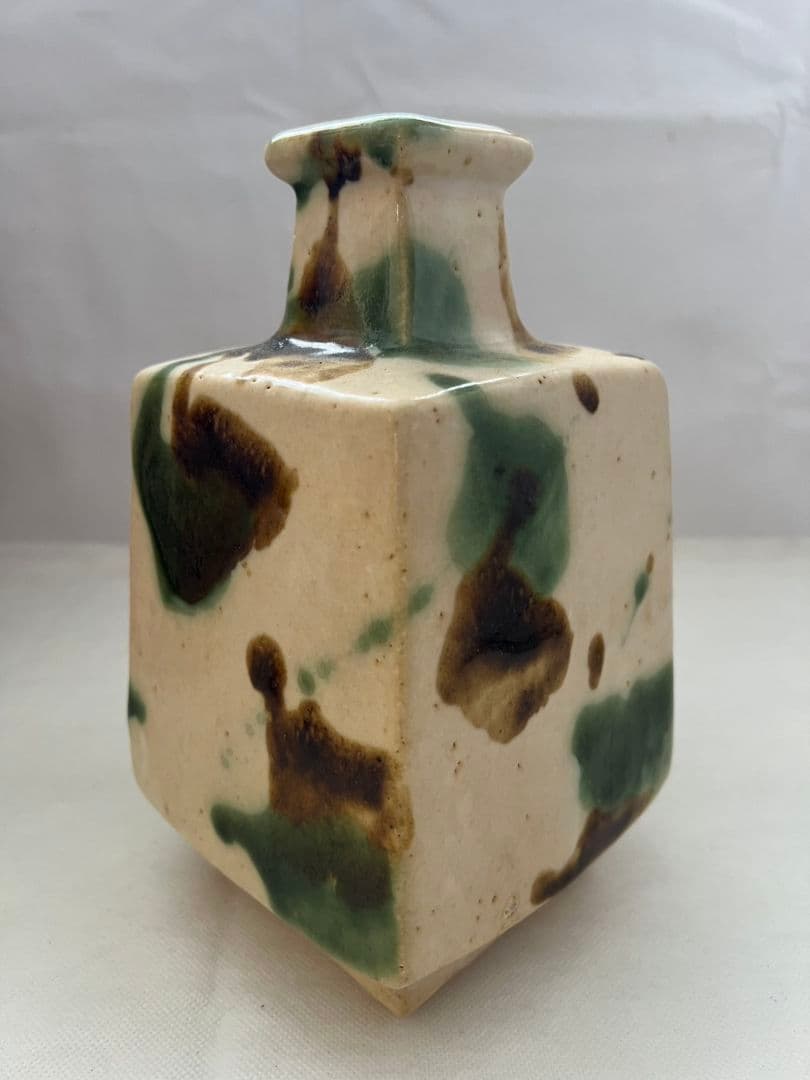 三彩 角瓶 (花器) 楠木英三(師 河井寛次郎)