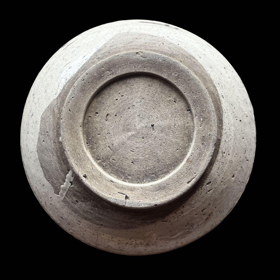 馬の目皿 石皿 古瀬戸 幕末 皿 古丹波 馬の目皿 鉄絵 白化粧 渦巻文