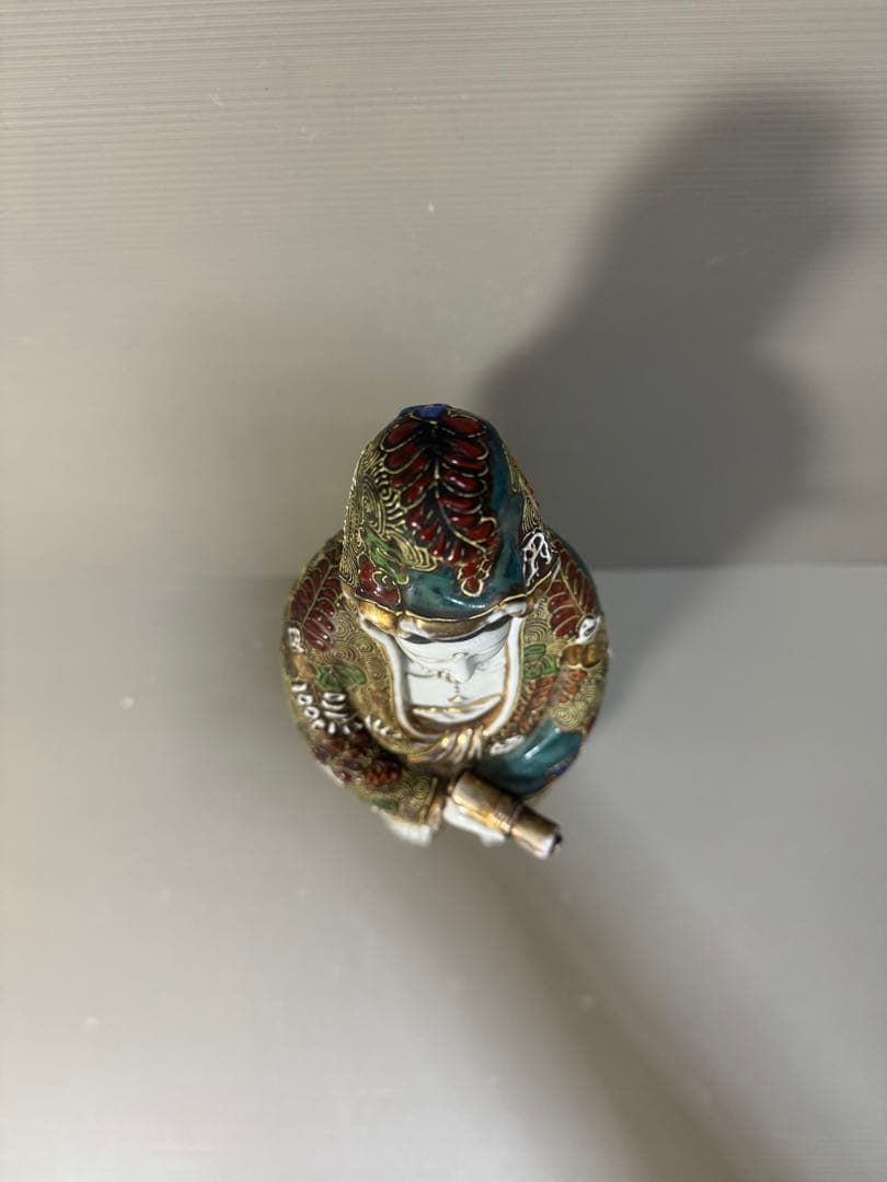 2308 九谷焼 観音菩薩像 仏像 色絵金彩 置物