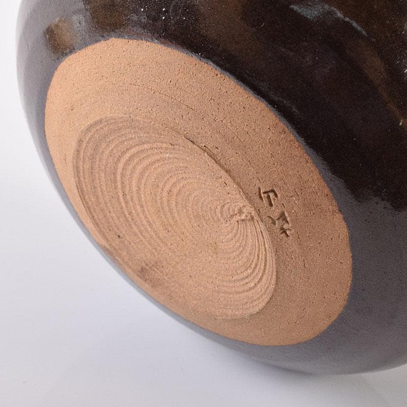 茶道具　平安　万代喜山造　内海茶入　仕覆付　共箱　V　7302