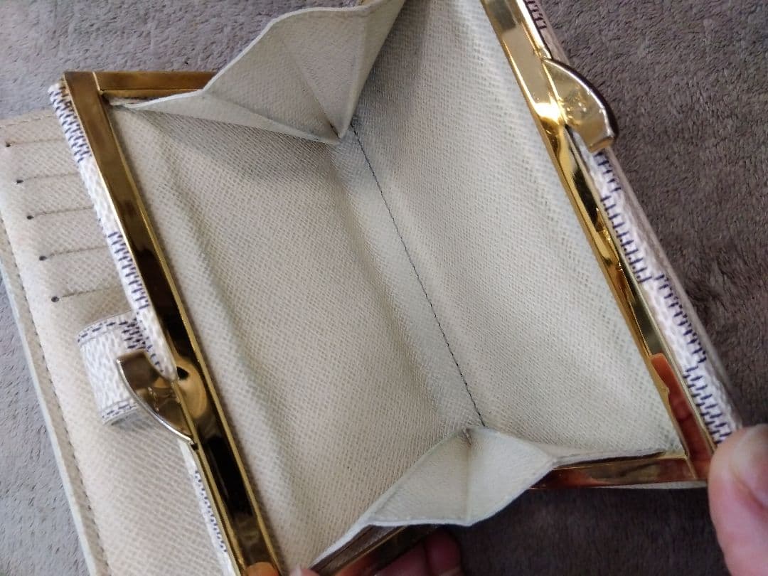 LOUIS VUITTON ダミエ 折り財布 アズール がま口