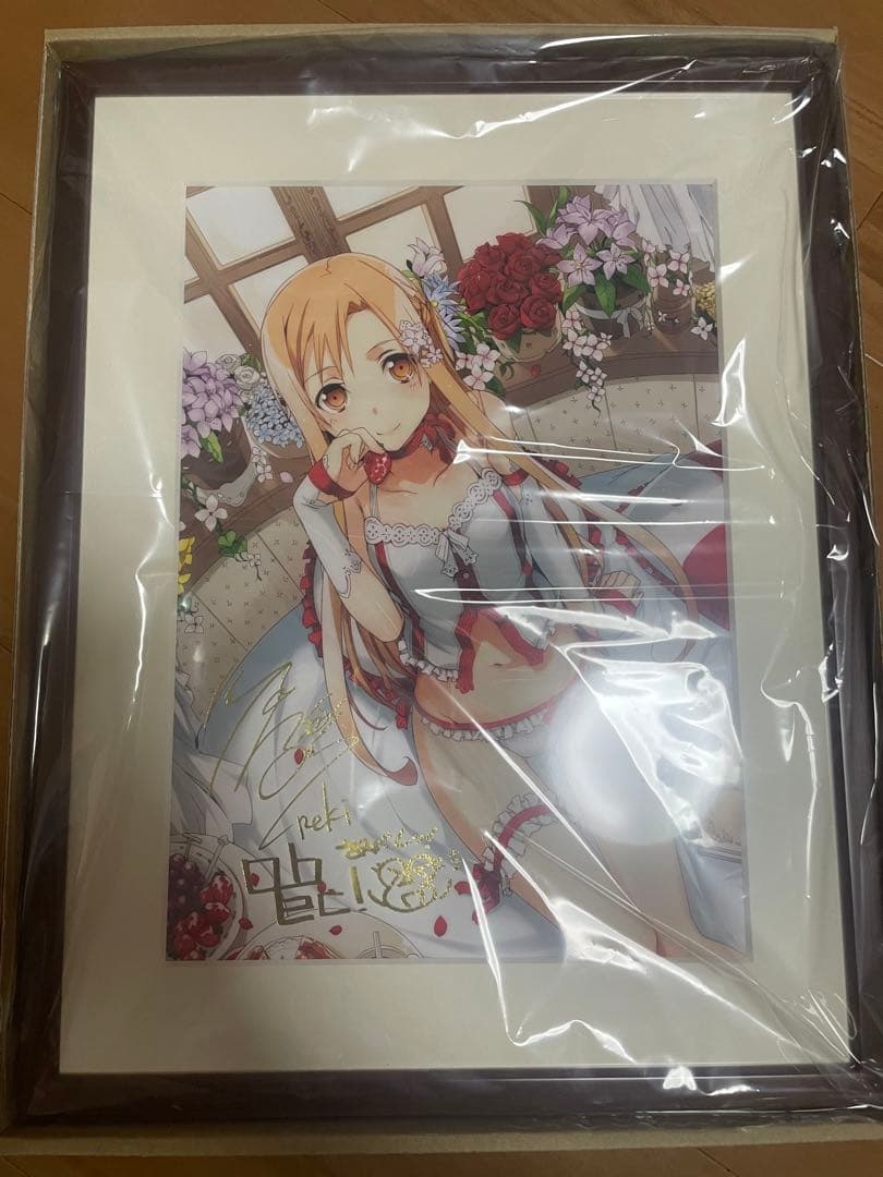 電撃25thスペシャルグッズ　アスナ　箔押しサイン入り複製原画　SAO