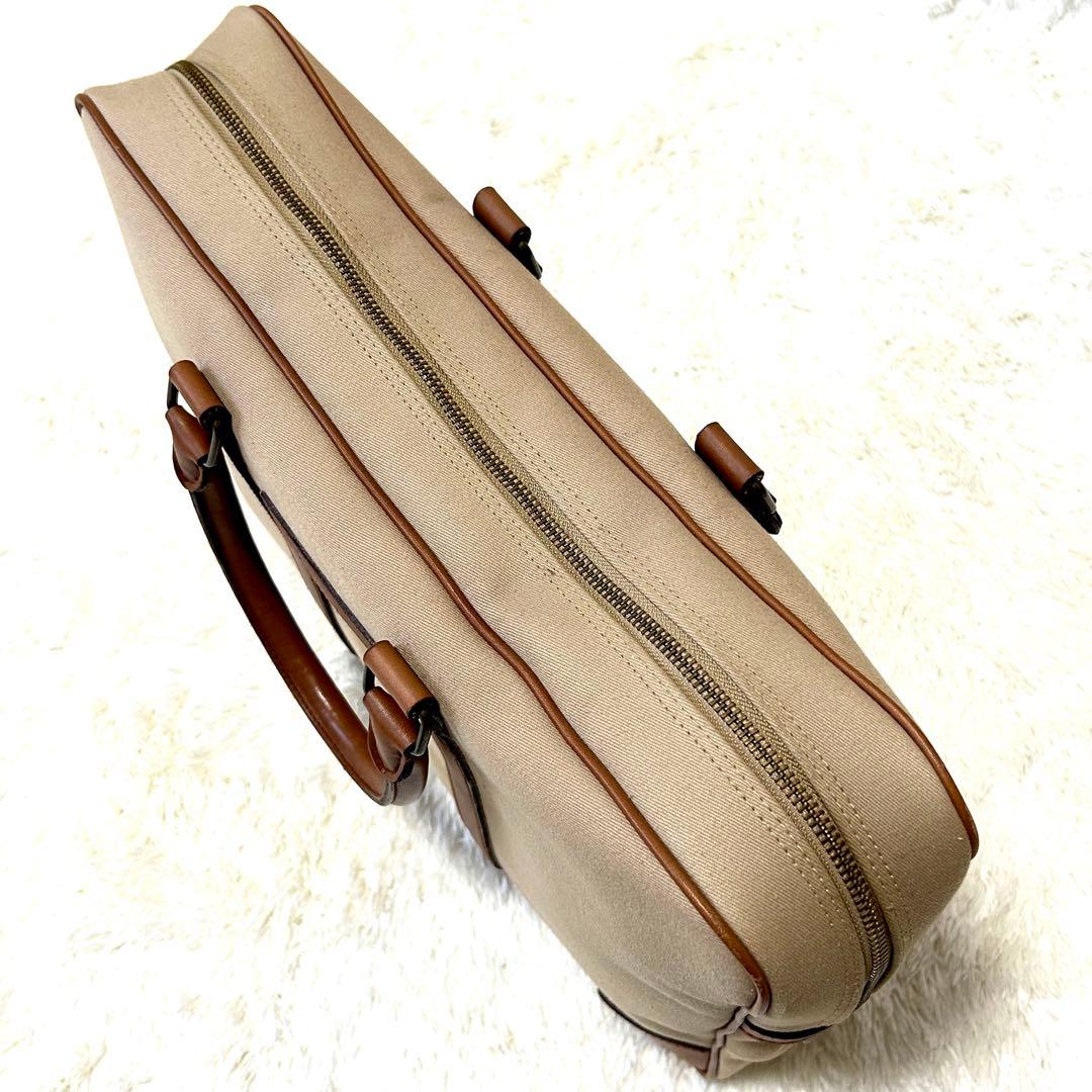 希少✨ポロラルフローレン　ビジネスバッグ サファリシリーズ コットンツイル　牛革