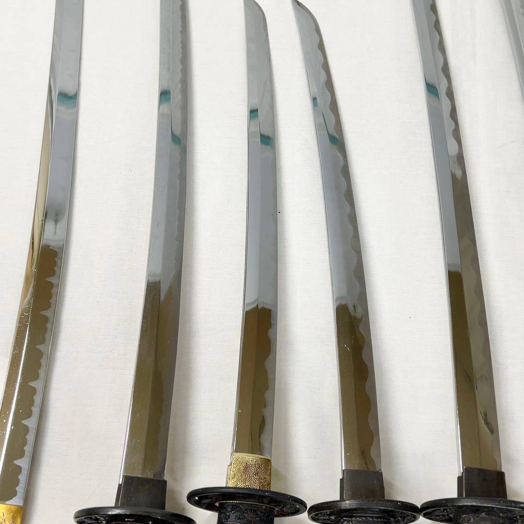 【傷あり】B 模造刀 10本 まとめ 透かし鍔 太刀鍔 太刀 脇差 白鞘