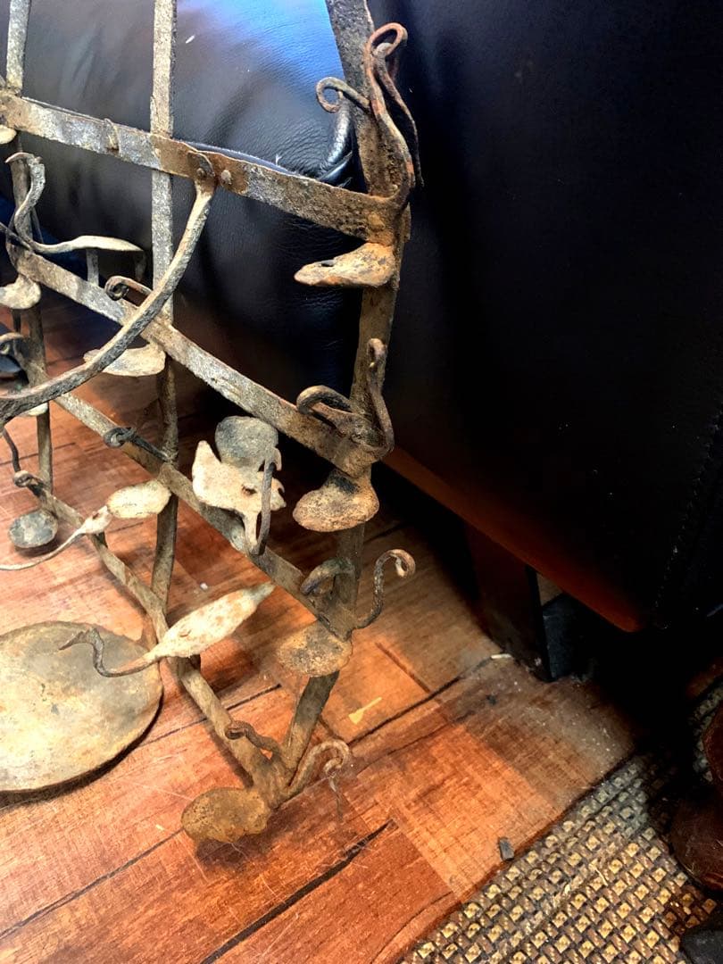 レア　アンティーク　壁掛けオイルランプ