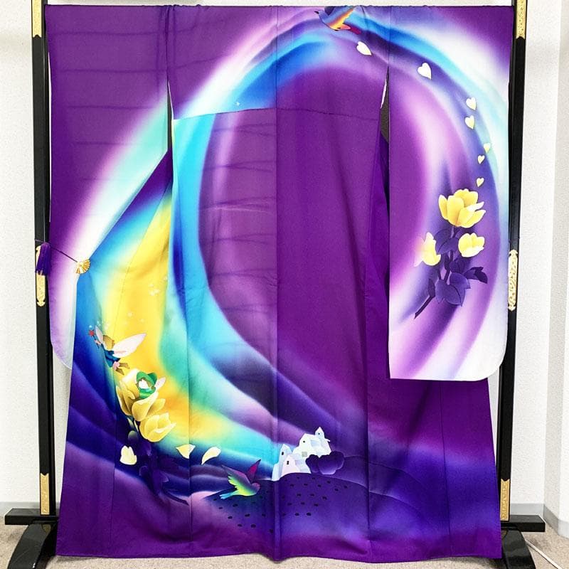 506z18☆絵本作家 永田萌 振袖 金通しラメ 妖精メルヘン☆結婚式 舞台衣装