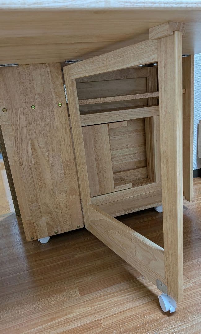 LOWYA ダイニングセット 折りたたみ 4人掛け ナチュラル