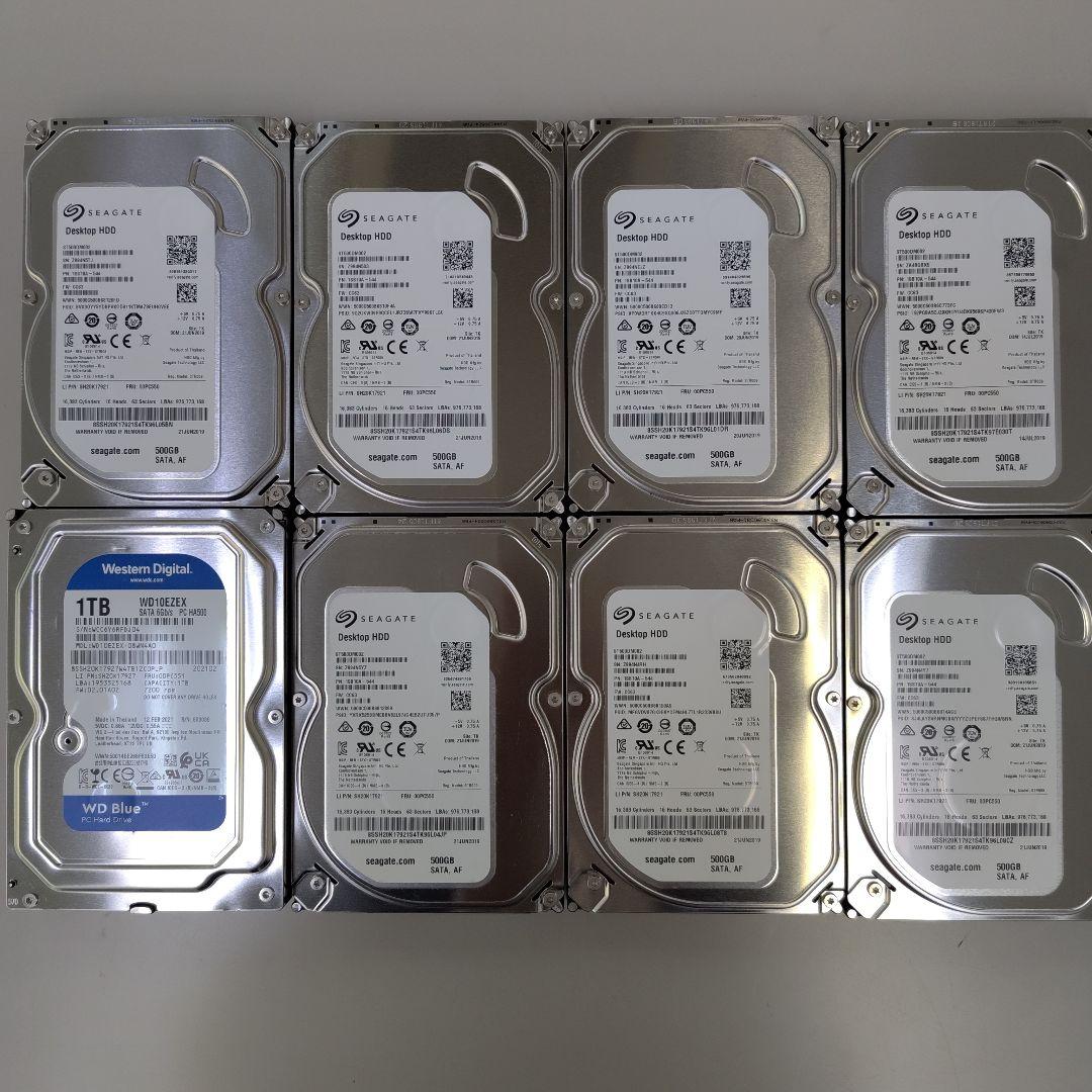 ✱Seagate 1TB（1）& WD500GB（7）HDD セット