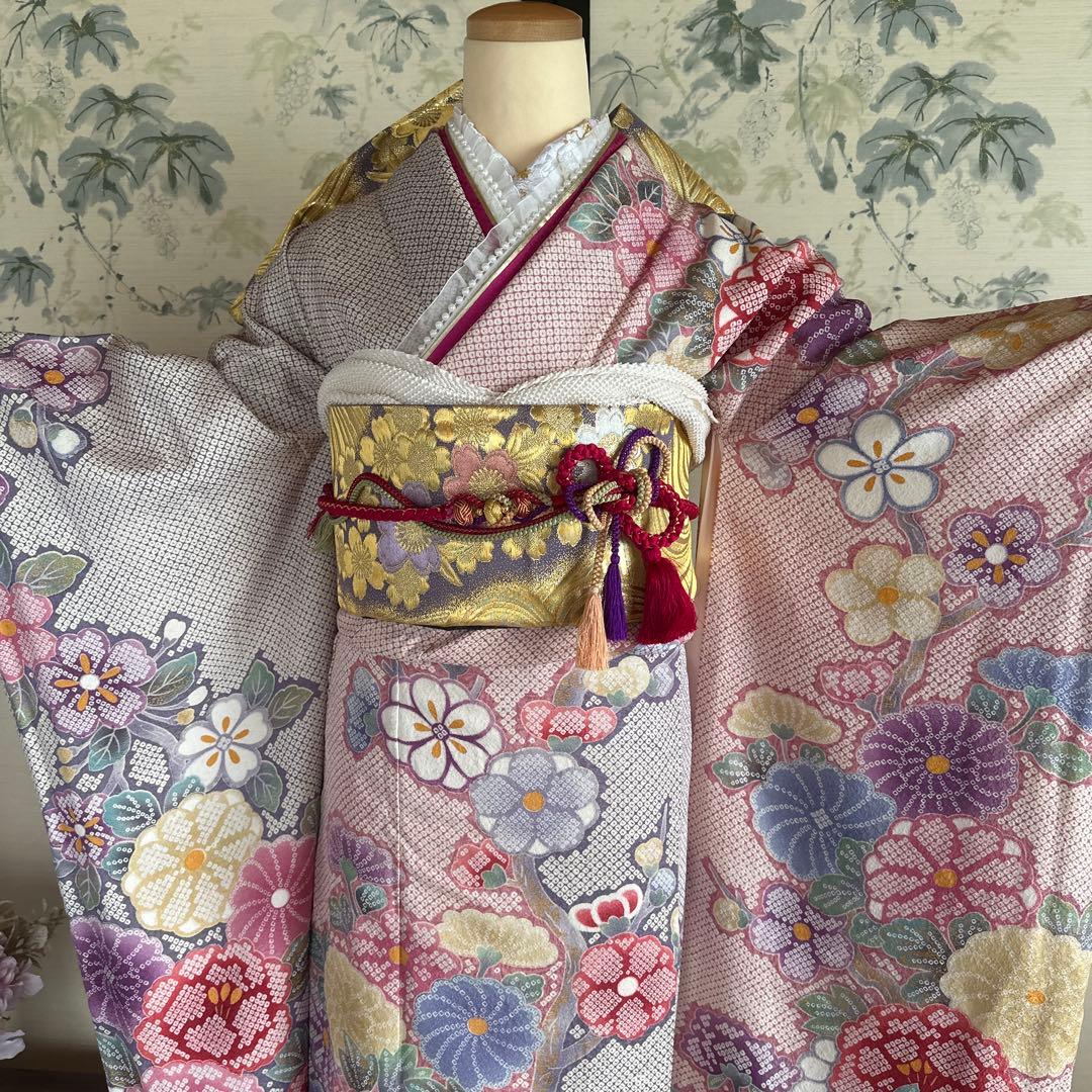 ふわっと華やか絞り模様♡振袖フルセット♡成人式前撮り結婚式