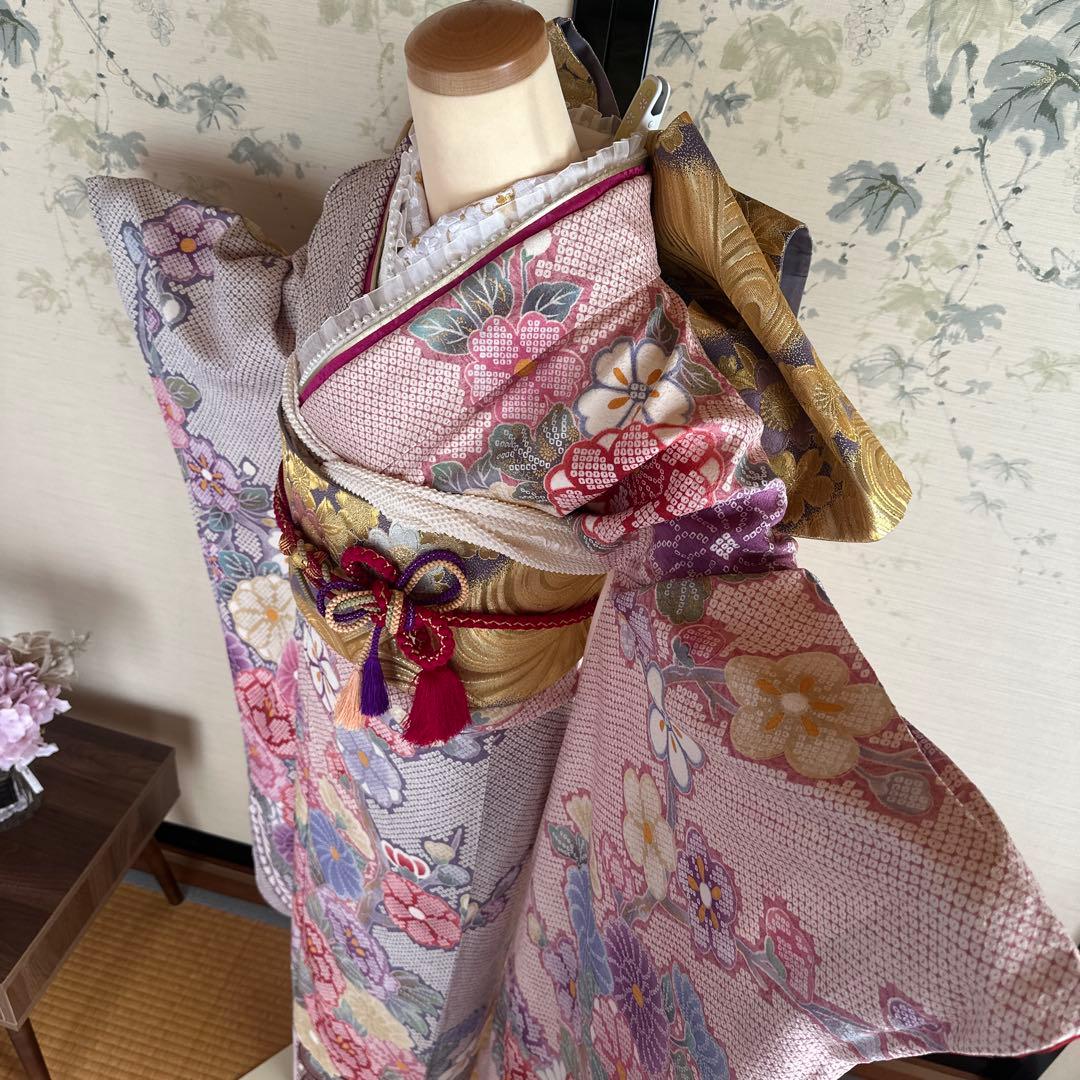 ふわっと華やか絞り模様♡振袖フルセット♡成人式前撮り結婚式