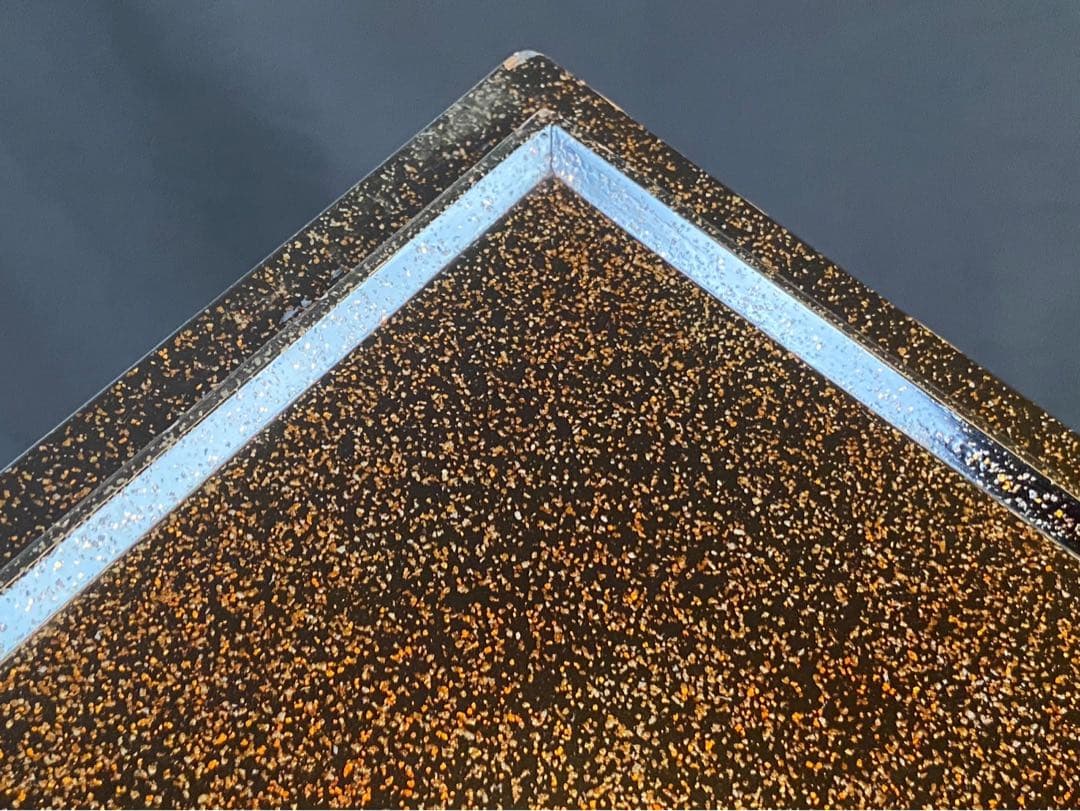 時代 南天蒔絵 黒塗内朱 五段重箱 二枚蓋 共箱 江戸末期 底梨地 / 輪島塗