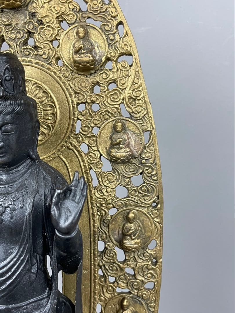 国宝写 薬師寺東院堂 聖観音菩薩立像 置物 彫刻 銅像 彫像 仏教美術