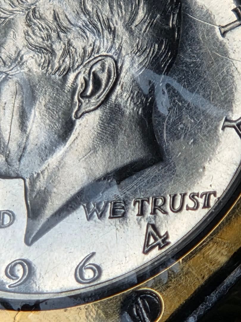 (プルーフ)　アメリカ　ケネディ大統領　ハーフダラー銀貨　入りバックル