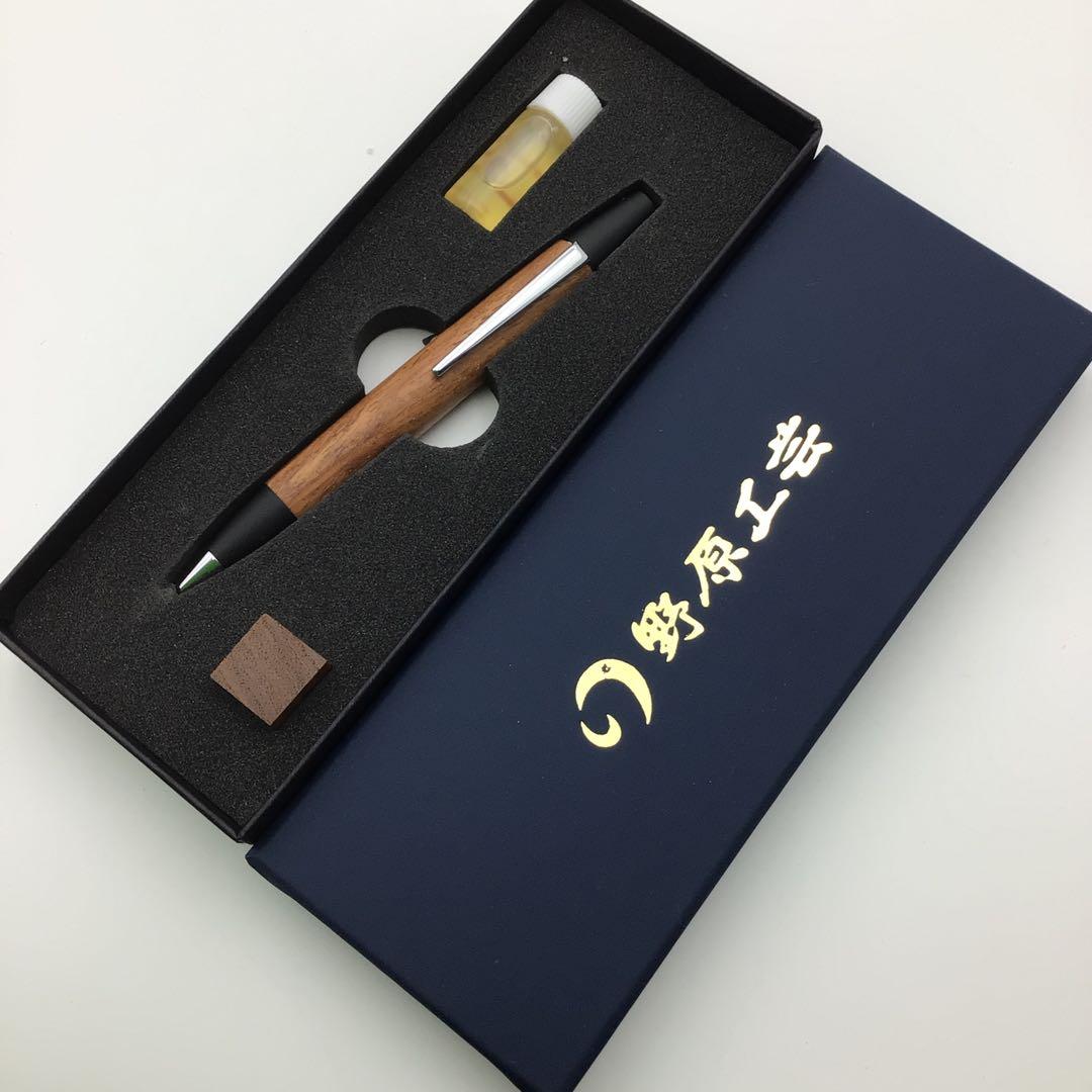 野原工芸　ロータリーボールペン　花梨　付属品付き