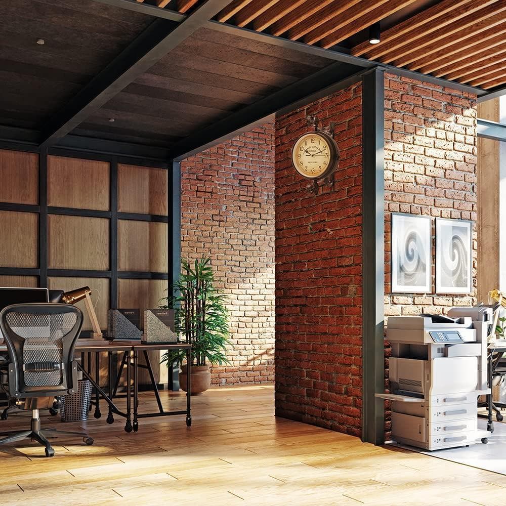 【M2227-63-37】壁掛け時計 両面　おしゃれ　レトロ調　アンティーク調