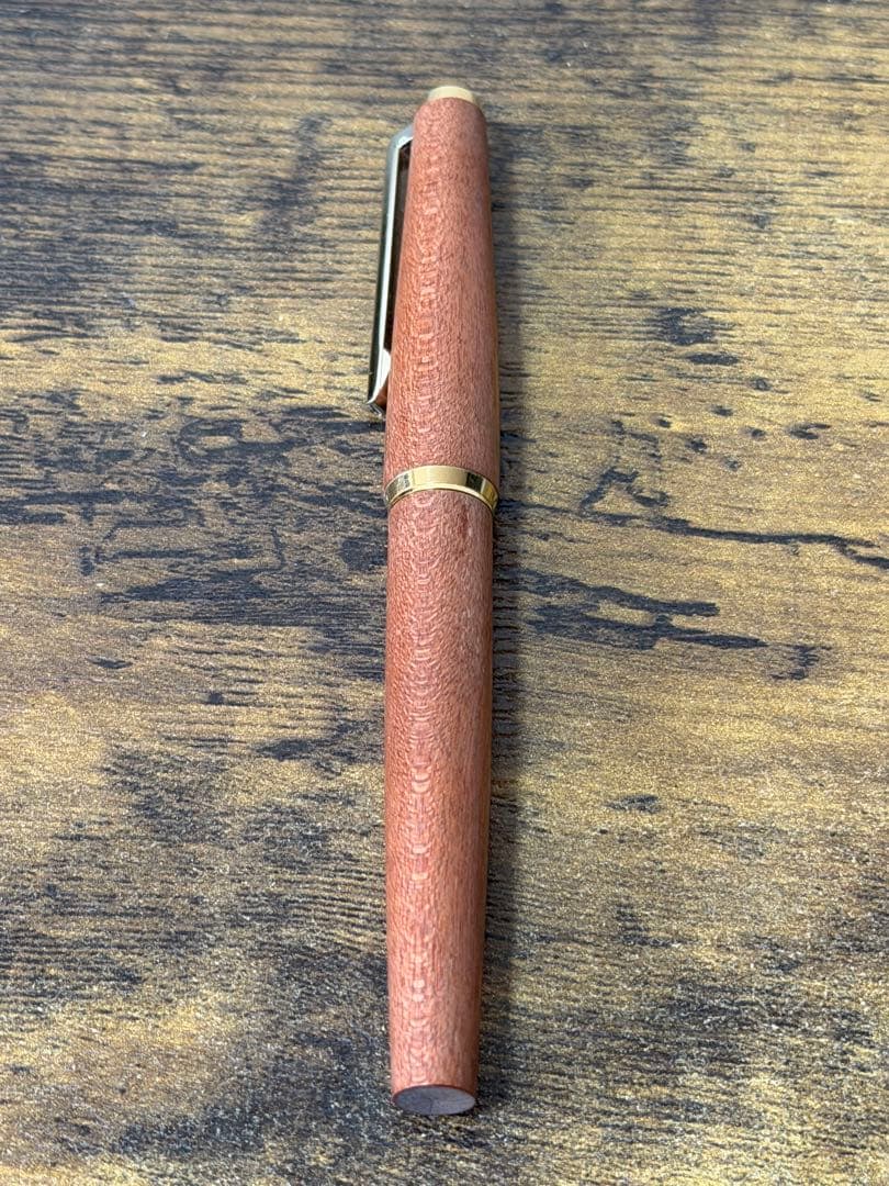 試筆のみ　1972年製　初代カスタム　高級天然　カエデ 大型18金 万年筆　中字