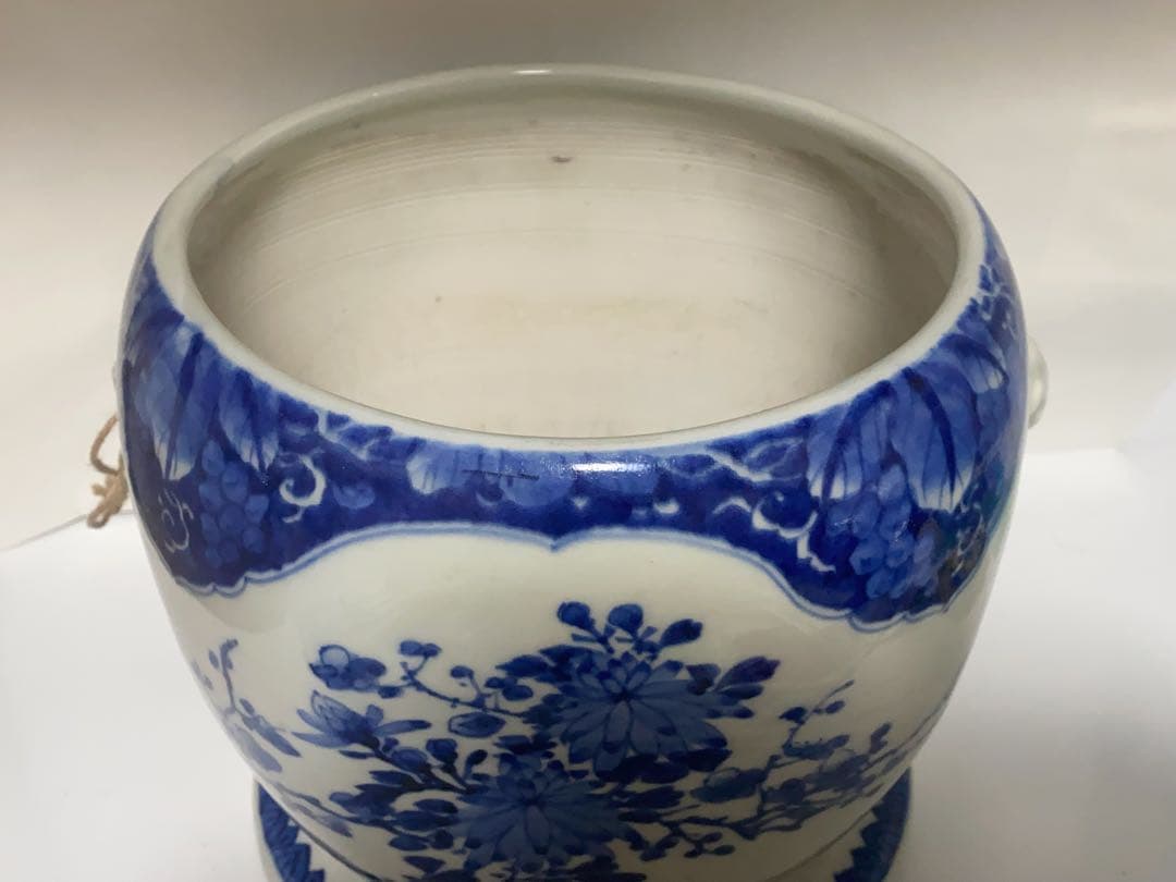 火鉢 染付 茶道 煎茶 煎茶道 時代