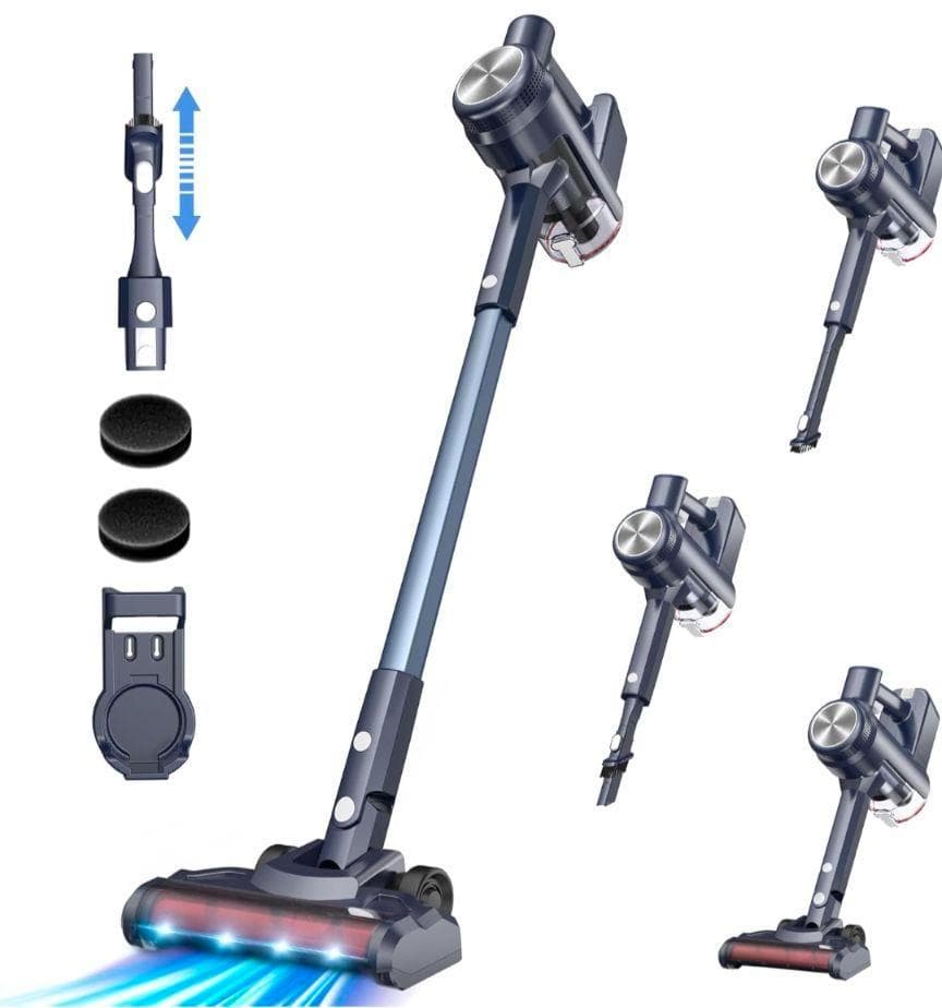 掃除機コードレス 45000pa超強力吸引 LEDライト 多重濾過 サイクロン式