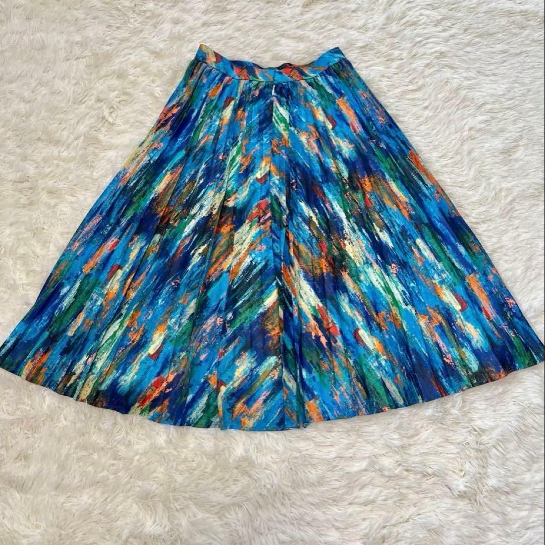 【美品】エンフォルド enfold プリーツスカートマルチカラー