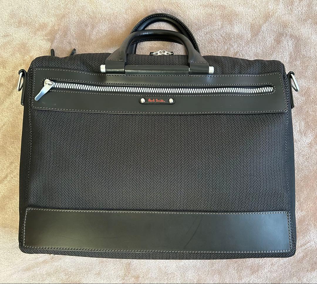 PaulSmith ポールスミス ビジネスバッグ ヘリンボーン 2way 黒
