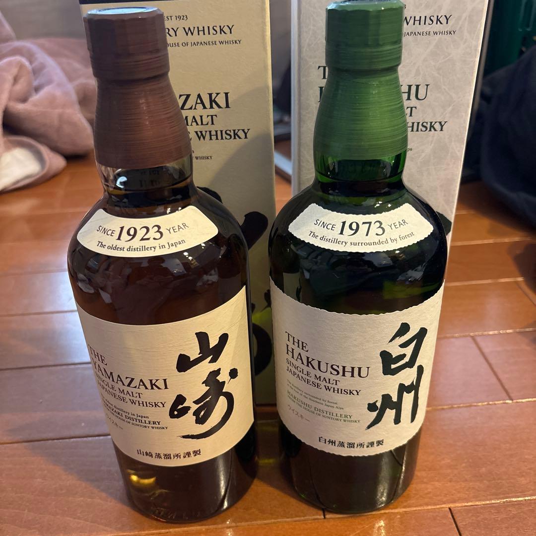 白州・山崎 シングルモルトウイスキー 700mlセット　化粧箱付き