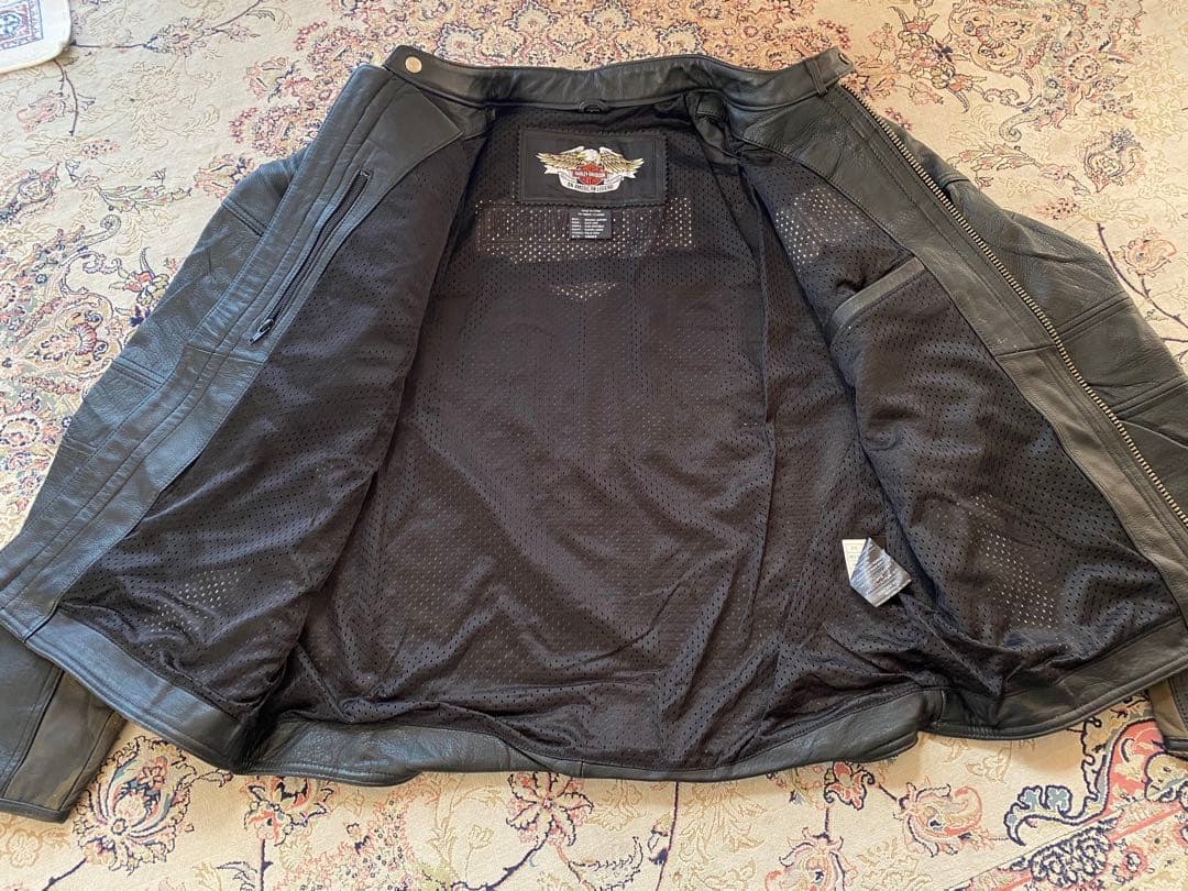 新品未使用HARLEY-DAVIDSON ブラックレザーロゴジャケット 在庫限り