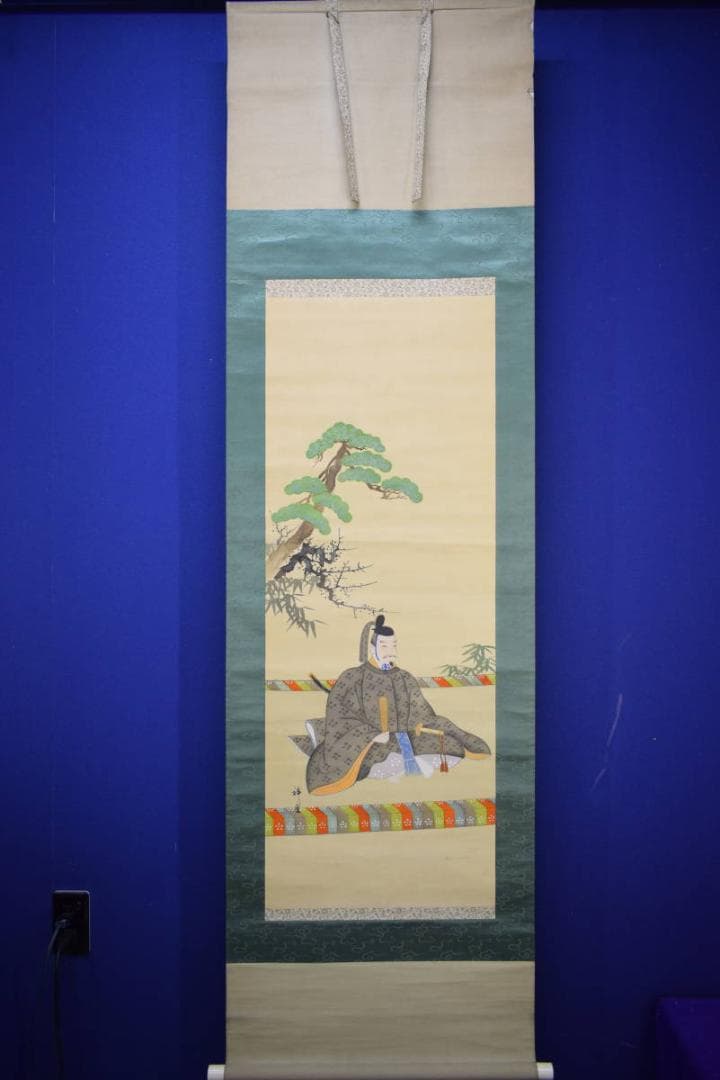 真作/祥堂/菅原道真公図/天神様/人物図/布袋屋掛軸HK-4