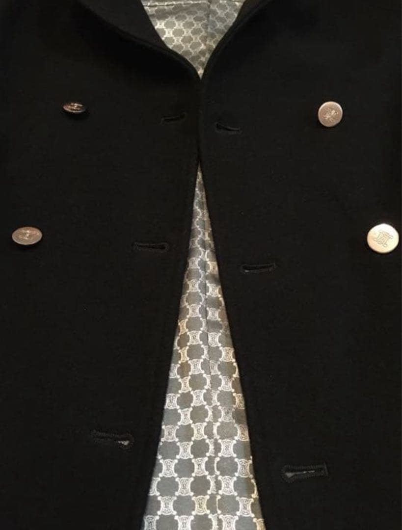 CELINE セリーヌ 140cm カシミア混ウール ピーコート オンワード樫山