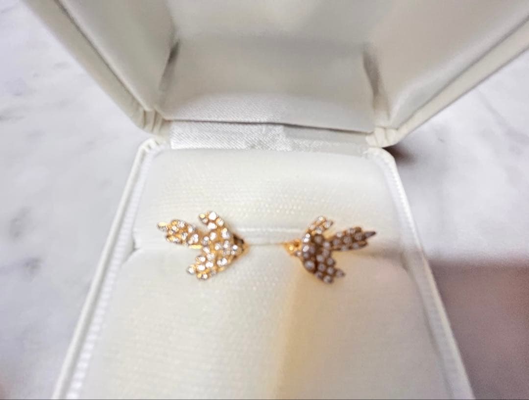 SAN MARE K18 フェアリーバード　ダイヤモンド ピアス