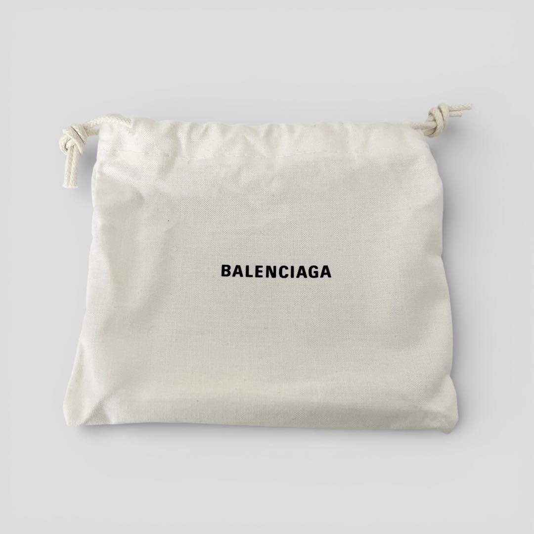 展示品 バレンシアガ ペーパー ミニウォレット レザー ブラック 三つ折り財布