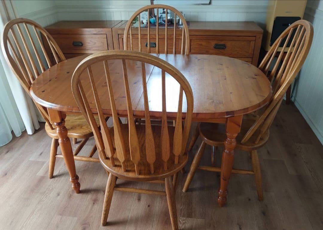 伸長式ダイニングテーブルセット US製 アメリカ家具 ヴィンテージ家具